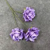 Rosa Diamante Gradiente Rosa Flor Artificial Casamento Casamento Sala de Estar Decoração Flor Artificial Rosa em Relevo de 3 Cabeças Única