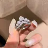 Anillo Coreano Estilo Ins Multicapa Forma de Corazón Gota de Agua, Lujo Ligero y Sensación de Alta Gama, Exquisito Anillo para Dedo Índice con un Diseño Único, Accesorio de Mano de Nicho