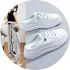 Zapatos Blancos de Velcro para Mujer Verano con Cordones Zapatos de Tabla Superficie de Malla Zapatos de Malla Transpirables Chanclas Planas
