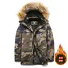 Casaco de Algodão Masculino de Inverno Acolchoado com Capuz e Gola Reversível, Corte Amplo, Multibolsos, Tamanho Grande Casual