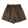 Pantalones cortos de cuero sintético negro para mujer, botas adelgazantes de cintura alta para otoño e invierno, pantalones de pierna ancha de corte A, ropa exterior de talla grande, pantalones de cuero para personas pequeñas