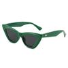 Óculos de Sol Gatinho Triângulo Pequeno Aro Retrô Feminino Para Praia Casal Aro Grosso Óculos de Sol Verde Floresta Óculos de Sol da Moda