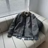 Chaqueta retro americana Detroit, colección de otoño para hombre, diseño de corte limpio, cuello estilo béisbol, chaqueta de trabajo de lona lavada