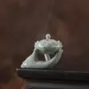 Quemador de Incienso de Mano de Buda Estilo Zen Chino con Flor de Loto para Uso en Interiores del Hogar, Soporte para Incienso, Adorno de Decoración para el Hogar, Quemador de Incienso de Escritorio, Soporte para Incienso
