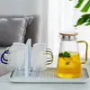 Taza de Té de Flores de Vidrio Martillado de Alto Borosilicato con Asa para Jugo de Colores, Leche, Agua Transparente para Uso Doméstico