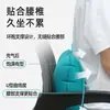 Almohada Inflable para Exteriores, Almohada Cuadrada Plegable Flocada, Máscara para Ojos, Juego de Tapones para los Oídos, Soporte Cervical para Dormir, Cojín Lumbar para Viajes Largos