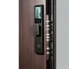 Puerta de seguridad para el hogar de aleación de zinc nivel 4 súper con transferencia de veta de madera estilo chino, con aislamiento y insonorización rellenos de espuma, diseño de doble puerta