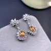 Brincos Fanta Naturais de Alta Qualidade Prata Esterlina S925 Brincos com Design de Floco de Neve em Zircônia Elegantes Elegantes Elegantes Elegantes