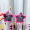 Gafas infantiles de estrella de cinco puntas montura genial redondas fuertes nuevas transparentes con purpurina pasarela gafas de sol negras niños y niñas