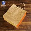 Nueva Bolsa de Mano Naranja de Papel Kraft Bicolor con Costuras Bolsa de Embalaje para Hornear Pastel Fideos Bolsa de Embalaje para Alimentos Snack