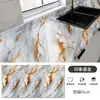 Pegatinas a Prueba de Aceite para Cocina, Papel Tapiz Impermeable, Autoadhesivo, Resistente a Altas Temperaturas, Superficie de Estufa Engrosada, Renovación de Azulejos, Película de Mármol