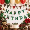 Banner creativo de cumpleaños navideño transfronterizo, banner de letras infantiles de dibujos animados, decoración colgante en espiral, arreglo de topper para pastel