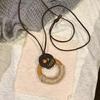 Novo Colar Longo Pingente Chinoiserie Corrente de Suéter Estilo Étnico Feminino Retrô Trançado Corrente de Pescoço Estilo Antigo Versátil Corrente Clavicular Tendência