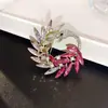 Nuevo Broche de Flor de Lujo Ligero de Alta Gama para Mujer, Diseño de Artesanía Pesada Broche de Animal con Diamantes, Accesorio Grande para Ropa