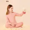 Nuevo conjunto de ropa interior térmica para niños de otoño e invierno, lana y seda, forrado de felpa, engrosado, sin costuras, pijamas y ropa de casa para niños y niñas