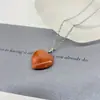 Explosões Atacado Pedra Natural Colar Amor jade pêssego coração formato de coração cristal corrente clavícula amantes amor presente de aniversário