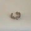 Anillo de Segunda Mano de Lujo Ligero Flor de Zirconia Estrella Ojo de Tigre para Mujer, Anillo Retro de Personalidad Única de Moda Tendencia