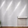 Pegatinas de pared autoadhesivas IXPE transfronterizas, pegatinas de pared de fondo decorativas de rollo, grano fino horizontal blanco plateado de alto brillo, venta al por mayor