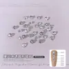 Anillo Redondo de Diamante para Punta de Dedo Super Brillante Accesorios de Arte de Uñas de Circonita Cuadrada Pequeña de Circonita Redonda Diamante Suelto Accesorios de Decoración de Uñas Ultra Brillantes