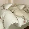 Conjunto de Roupa de Cama Jacquard 100% Algodão Wind 60s Quatro Peças Capa de Edredom Listrada de Algodão Puro Lençol de Elástico Roupa de Cama Estilo Conjunto de Três Peças