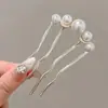 Grampo de cabelo de flor de magnólia, grampo de cabelo de estilo antigo, acessório de cabelo Hanfu, acessório de cabelo de cheongsam para mulheres, grampo de metal com pérola e franja, grampo de cabelo de jade