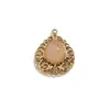 Acero Inoxidable Europeo y Americano Piedra Natural Vintage Hueco Colgante Gota de Agua Accesorios Hechos a Mano DIY Accesorios para Joyería de Collares y Pendientes