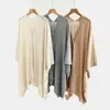 Chal de Seda Hielo y Lino de Verano Ropa Exterior para Mujer de Longitud Media de Punto Protector Solar Chaqueta Cardigan Cubierta para Aire Acondicionado Top Delgado de Gasa
