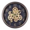 Reloj de Engranajes Retro Estilo Industrial Steampunk Mecánico de Plástico Creativo Reloj de Pared Decorativo para Estudio Cafetería