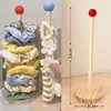 Organizador de Gomas para el Cabello de Escritorio Creativo Estrella Gomas para el Cabello Madera Exhibidor de Almacenamiento Diadema Aro para el Cabello Pinza de Tiburón Estante de Almacenamiento