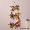Guirlanda Decorativa de Natal Rattan Pendurado na Porta Decoração de Árvore de Natal Floco de Neve Janela Parede Pendurado Cena Arranjo de Atmosfera