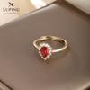 Anillo Abierto Ajustable Xuping Europeo y Americano Transfronterizo de Aleación de Cobre Galvanizado Color Oro de 14 Quilates Incrustado con Piedra Artificial Lujo Ligero