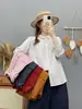 Colección Otoño 2026 Cardigan Holgado para Mujer Estilo Japonés con Estampado de Hojas Camisa de Manga Larga con Cuello de Solapa Venta al por Mayor
