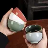 Juego de Té Kung Fu de Cinco Elementos de Cerámica Ge, Taza Individual, Taza de Maestro, Taza Personal Grande de Cerámica para Degustación, Caja de Regalo, Regalo al por Mayor