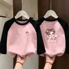 Forro polar para niñas Otoño Manga larga Térmico Invierno 2026 Nuevo Patchwork Infantil Manga larga Capa base Ropa interior para niñas Top