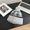 Balaclava Ins Vintage Rosa Chapéu de Lã Fashionável Chapéu Quente com Proteção para Orelhas Chapéu de Tricô Versátil Touca