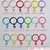 Chaveiro de Contas Tira de Silicone Corda de Couro Pingente Acessórios de Metal Argola de Aço Fivela de Porta Anel de Cartão Pequeno
