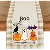Camino de mesa de Halloween más vendido de Temu transfronterizo, mantel decorativo navideño de lino, alfombrilla de té de gama alta para mueble de TV