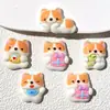 Resina Caricatura Lindo Corgi Shiba Cachorro Llavero Colgante DIY Pasador Joyería Accesorios Materiales al por Mayor