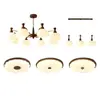 Candelabro de sala de estar antiguo medio atmósfera retro americana lámpara principal 2025 nuevo paquete combinado de lámpara de caqui para toda la casa