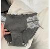Ropa interior sexy y cómoda para mujer, de puro algodón japonés, con borde de encaje y entrepierna, de cintura media y hilo, para chica.