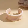Pulsera Abierta Redonda Geométrica Manchada de Resina Retro Europea y Americana Moda Personalizada Nicho de Gama Alta Pulsera para Mujer