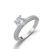 Anillo de Simulacro Transfronterizo de Deseo Anillo Completo de Diamantes para Mujer Anillo Europeo y Americano de Cuatro Garras Anillo de Compromiso Anillo de Simulacro de Diamantes Joyería