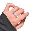 Anillo Deslizante de Cinco Piedras en Fila Full Diamond de Plata de Ley S925, Estilo de Lujo Ligero de Gama Alta, Anillo para Dedo Índice de Mujer, Nicho Venta al por Mayor por Transmisión en Vivo
