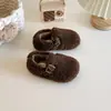 Zapatos peludos para niñas, nuevos estilos de otoño/invierno, zapatos estilo Birkenstock para niños, cálidos y cómodos, zapatos casuales de algodón para niños y niñas, zapatos de algodón con forro de felpa
