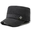 Gorra de Invierno para Hombre Estilo Papá Protección contra el Frío Protección para los Oídos Gorra de Copa Plana para Hombres de Mediana Edad y Mayores Abuelo Hombre Mayor Gorra Gruesa de Algodón Cálida con Terciopelo