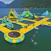 Equipo para Carrera de Obstáculos Acuáticos, Combinación de Toboganes Infantiles, Parque Acuático Flotante, Carrera de Obstáculos Marinos Inflables, Piscina