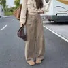 Pantalones de pana de pierna ancha estilo retro americano para mujer 2026 Otoño/Invierno Populares este año Sueltos Casuales de pana a rayas Corte recto Pantalones plátano