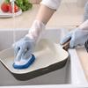 Luvas domésticas grossas femininas cozinha Quatro Estações lavar louça lavar roupas lavar borracha látex plástico impermeável durável