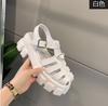 Sandalias de Engranaje con Suela Gruesa Zapatos de Mujer Zapatos Jaula de Cerdo Punta Hueca Trenzados Plataforma Sandalias Romanas Talla Grande Sandalias Estilo ins