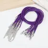 Colar Cordão de Fio de Cera Colorido Coreano 45cm Acessórios para Joias DIY Cordão de Couro Preto Fecho Lagosta Cordão Pingente de Fio de Cera